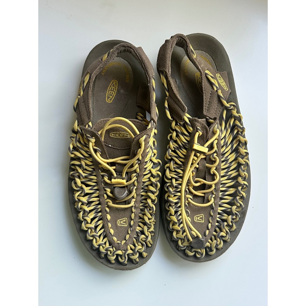 Keen Uneek Woven Cord Sandals Brown Yellow Womens 9 1014632 Hiking Water Shoes